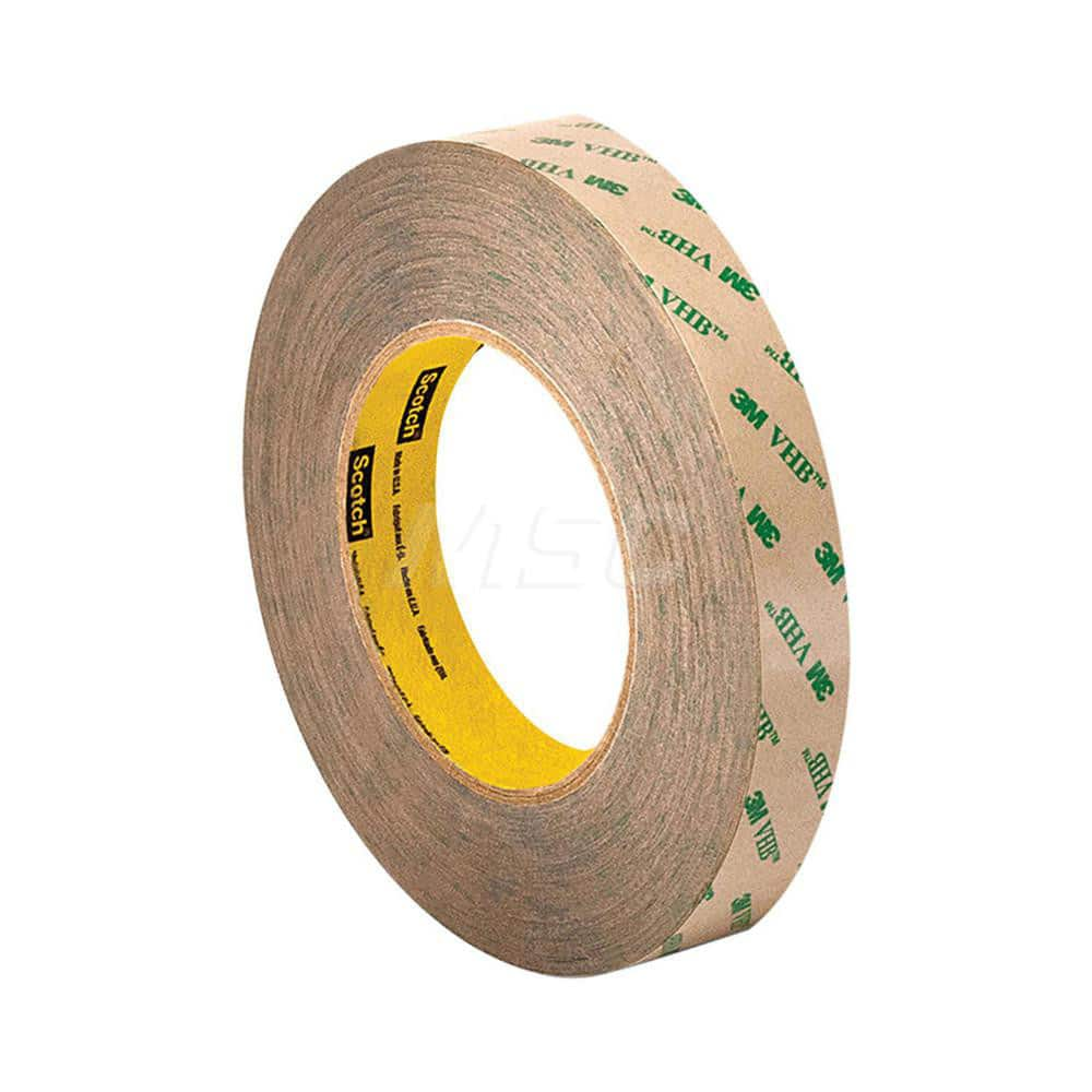 Adhesive Transfer Tape; Adhesive Material: Acrylic; Width (Inch): 4; Length (yd): 5.00; Thickness (mil): 10.0000; Minimum Operating Temperature (F): -40.000; Maximum Operating Temperature (F): 500.000; Color: Clear; Liner Material: Kraft Paper; Series: F9