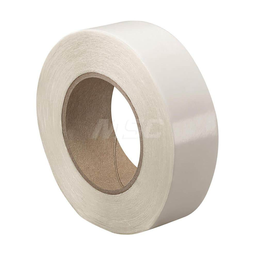 White Double-Sided Polyester Film Tape: 2″ Wide, 25 yd Long, 8.5 mil Thick, Acrylic Adhesive