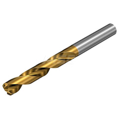Taper Length Drill Bit: 0.5511″ Dia, 147 ° Coated, 5.2755″ Flute Length, 7.1653″ OAL, RH Cut, Spiral Flute, Cylindrical Shank, Series CoroDrill 860