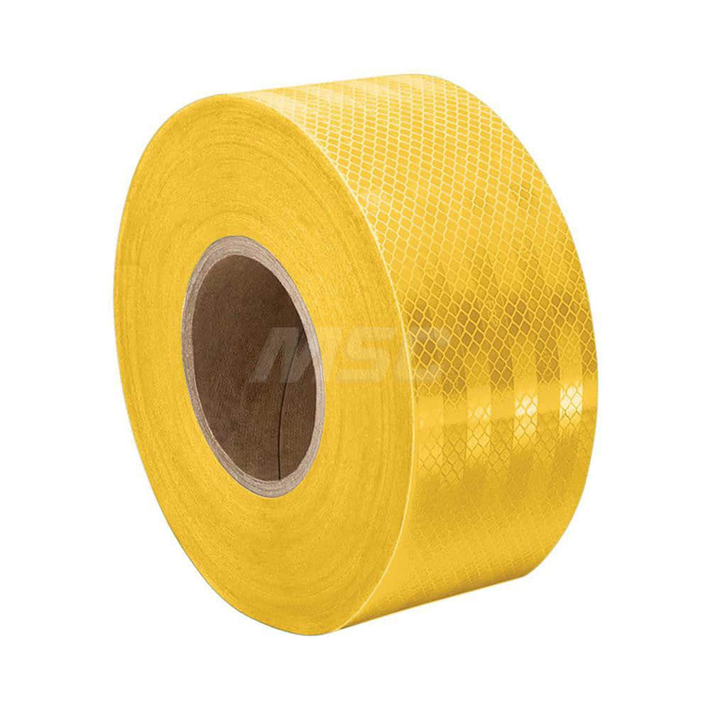 DOT Conspicuity Tape; Color: Yellow; Tape Material: Reflective Sheeting; Width (Inch): 1-3/4; Length (Feet): 150