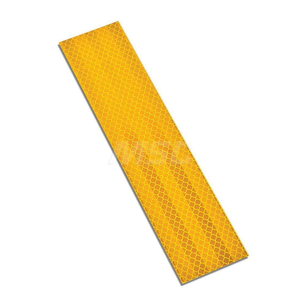 DOT Conspicuity Tape; Color: Yellow; Tape Material: Reflective Sheeting; Width (Inch): 2; Length (Feet): 0.75