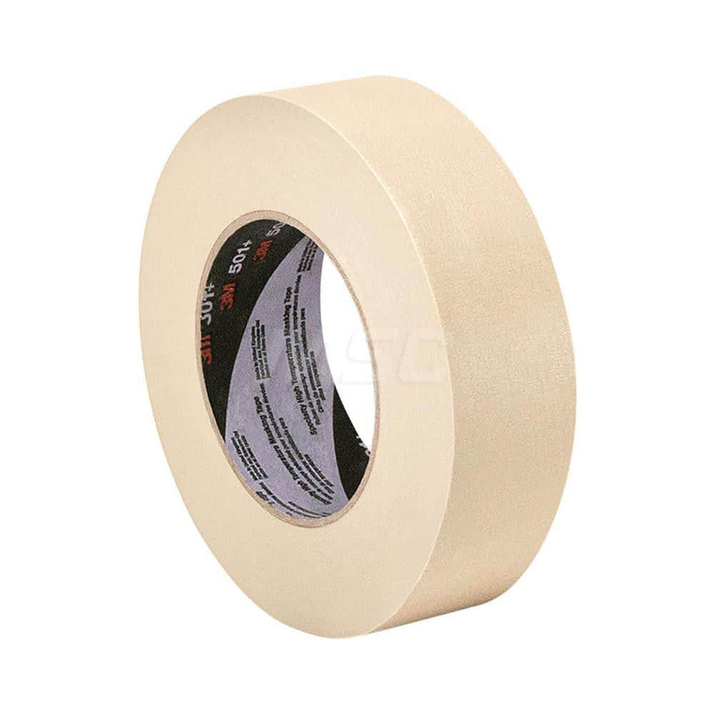 High Temperature Masking Tape: 1/2″ Wide, 60 yd Long, 6.3 mil Thick, Tan Crepe Paper, Rubber Adhesive, 28 lb/in Tensile Strength