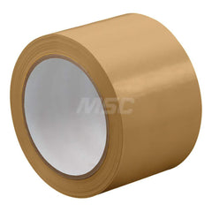 Packing Tape: 3/8″ Wide, 72 yd Long, Tan, Natural Rubber & Solvent-Based Adhesive Unplasticized Polyvinyl Chloride, 2.4 mil Thick, 42 lb/in Tensile Strength