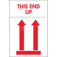 Accident Prevention Label: ″This End Up″, Rectangle, 2″ Wide, 3″ High Paper