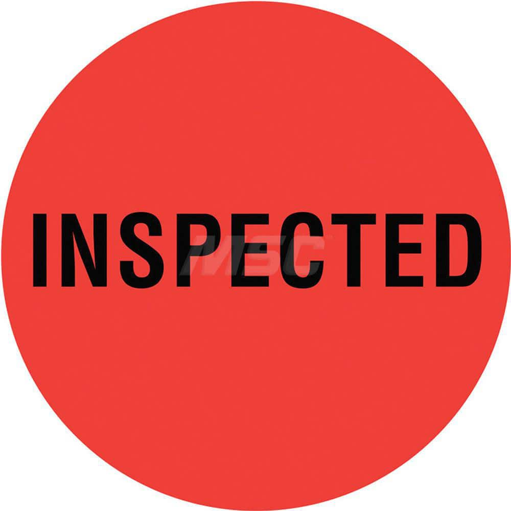 Inventory Control Label: ″Inspected″, Circle Paper