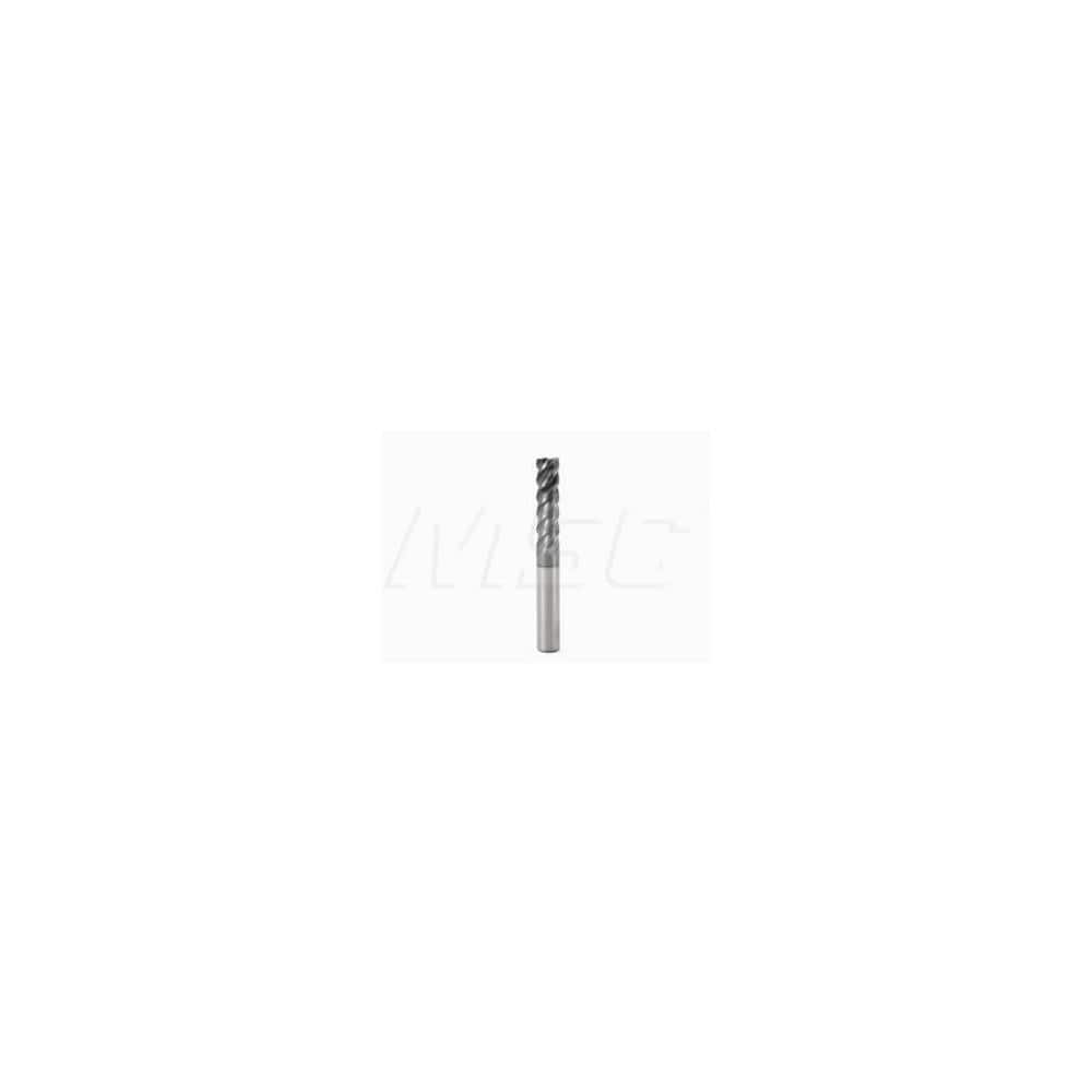 Corner Radius End Mill: 0.7874″ Dia, 4 Flutes, Solid Carbide 48 ° Helix, SIRON-A Coated, Corner Chamfer End, Centercutting, Series JS554