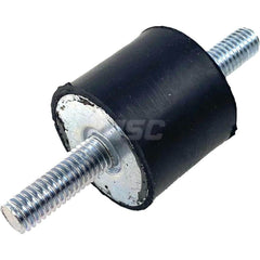 Vibration Isolators; Isolator Type: Stud/Stud; Maximum Load Capacity: 140.00; Insert Material: Zinc-Plated Steel; Isolator Material: Natural Rubber; Thread Size: 8 mm; Overall Width: 30; Overall Diameter: 30 mm; Overall Height: 25 mm; Thread Length: 23.00