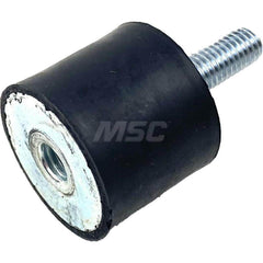 Vibration Isolators; Isolator Type: Plate/Stud; Maximum Load Capacity: 140.00; Insert Material: Zinc-Plated Steel; Isolator Material: Natural Rubber; Thread Size: 8 mm; Overall Width: 30; Overall Diameter: 30 mm; Overall Height: 25 mm; Thread Length: 23.0