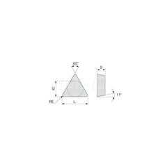 Turning Insert:  TPMR222-23 T9225,  Solid Carbide TiCN, Al2O3 & TiN Finish,  Neutral,  1/4″ Inscribed Circle,  0.0310″ Corner Radius,  60.0 &deg N/A Triangle,  Series  TPMR