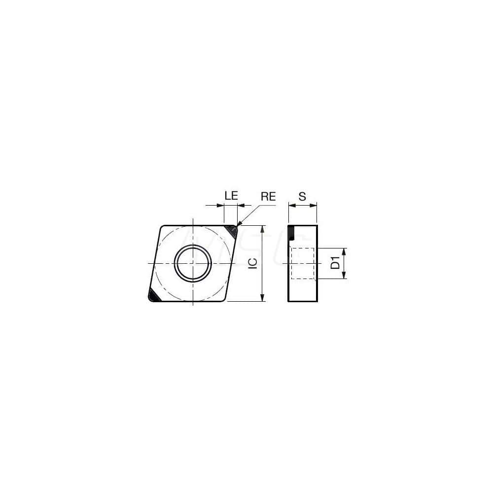 Turning Insert:  2QP-CNGA433-E BX815,  Polycrystalline Cubic Boron Nitride Uncoated Finish,  Neutral,  1/2″ Inscribed Circle,  0.0470″ Corner Radius,  80.0 &deg N/A Diamond,  Series  CNGA