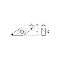 Turning Insert:  2QP-VNGA330.5-LC BXA20,  Polycrystalline Cubic Boron Nitride Coated Finish,  Neutral,  3/8″ Inscribed Circle,  0.0080″ Corner Radius,  35.0 &deg N/A Diamond,  Series  VNGA