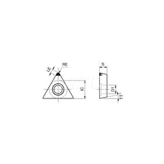 Turning Insert:  Q-TPMW631 BX330,  Polycrystalline Cubic Boron Nitride Uncoated Finish,  Neutral,  0.0160″ Corner Radius,  60.0 &deg N/A Triangle,  Series  TPMW