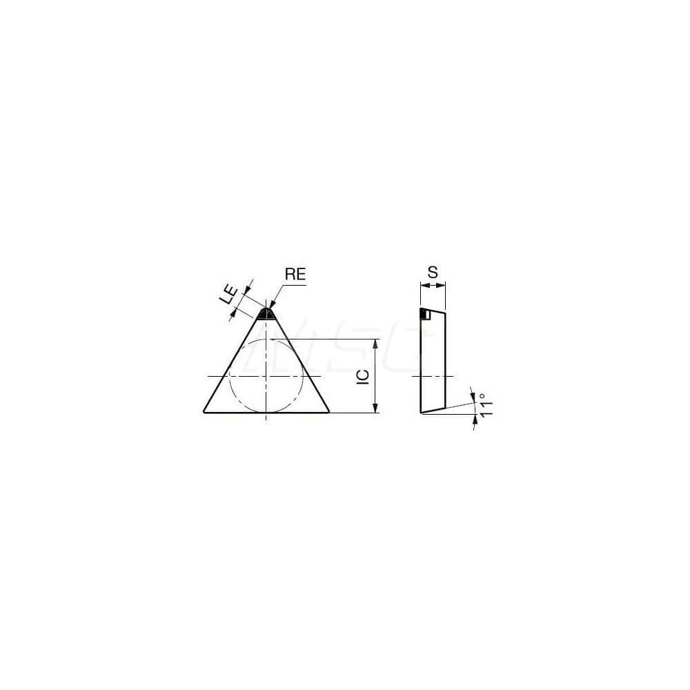 Turning Insert:  Q-TPGN322 BX330,  Polycrystalline Cubic Boron Nitride Uncoated Finish,  Neutral,  3/8″ Inscribed Circle,  0.0310″ Corner Radius,  60.0 &deg N/A Triangle,  Series  TPGN