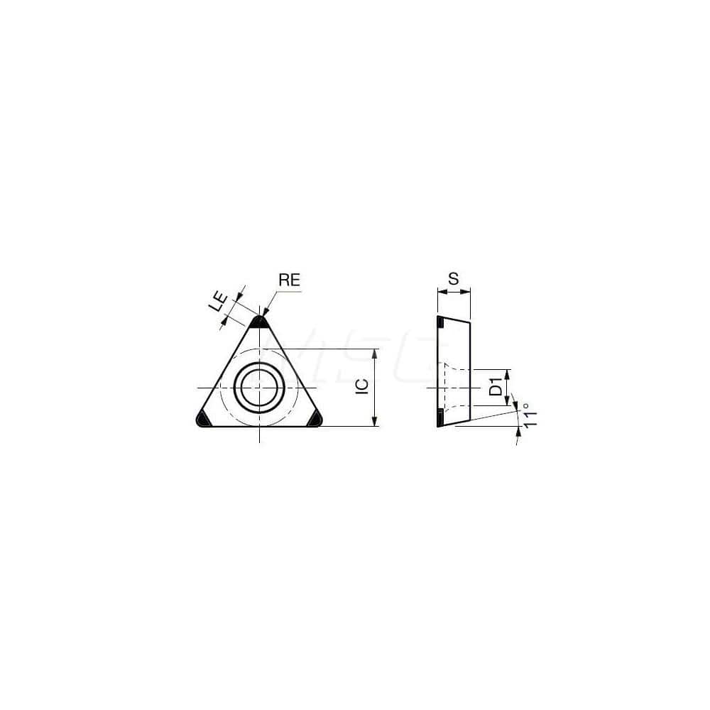 Turning Insert:  3QP-TPGW222-LF BXA10,  Polycrystalline Cubic Boron Nitride TiAlN & TiCN Finish,  Neutral,  1/4″ Inscribed Circle,  0.0310″ Corner Radius,  60.0 &deg N/A Triangle,  Series  TPGW