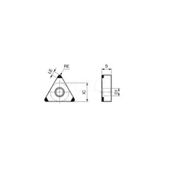 Turning Insert:  3QP-TNGA333 BX930,  Polycrystalline Cubic Boron Nitride Uncoated Finish,  Neutral,  3/8″ Inscribed Circle,  0.0470″ Corner Radius,  60.0 &deg N/A Triangle,  Series  TNGA