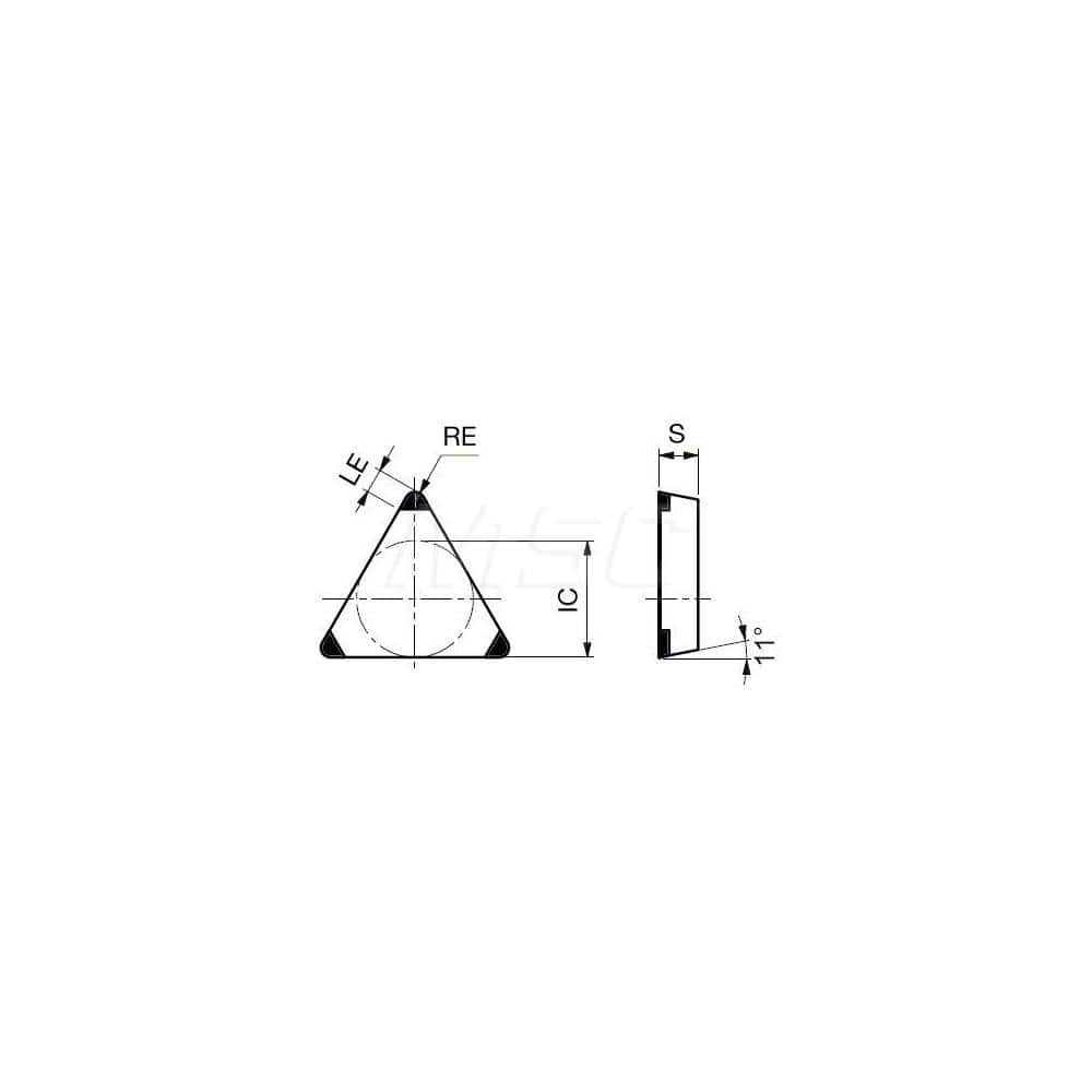 Turning Insert:  3QP-TPMN221 BX930,  Polycrystalline Cubic Boron Nitride Uncoated Finish,  Neutral,  1/4″ Inscribed Circle,  0.0160″ Corner Radius,  60.0 &deg N/A Triangle,  Series  TPMN