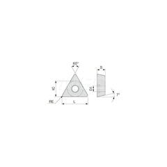 Turning Insert:  TCMT222PM AH630,  Solid Carbide TiAlN Finish,  Neutral,  1/4″ Inscribed Circle,  0.0310″ Corner Radius,  60.0 &deg N/A Triangle,  Series  TCMT