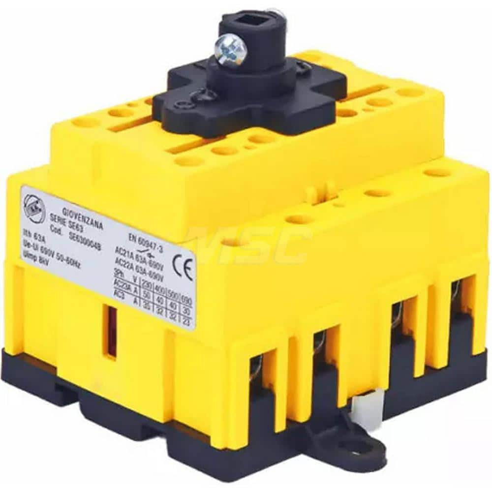 Cam & Disconnect Switches; Enclosure Type: NEMA 4/4X; Fused: NonFused; Amperage: 63; Contact Form: 3NO; Voltage: 600 VAC; 690 VAC; Number of Poles: 4; Number of Wires: 8; NEMA Enclosure Rating: 4X; Ingress Protection Rating: IP65; Standards Met: IEC/EN609