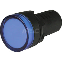 Pilot & Indicator Lights; Pilot/Indicator Light Type: Indicating Light; Lamp Type: LED; Lens Color: Blue; Connector Type: Screw Terminal; Voltage: 120VAC/DC; Overall Length (Decimal Inch): 2.05000; Overall Length (mm): 52; Overall Width/Diameter (Decimal