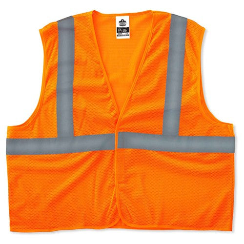 8205HL 4 XL/5 XL Econo 2 Hook & Loop Orange Vest - Eagle Tool & Supply