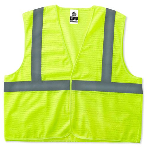 8205H 2 XL/3 XLL Econo 2 Hook & Loop Lime Vest - Eagle Tool & Supply