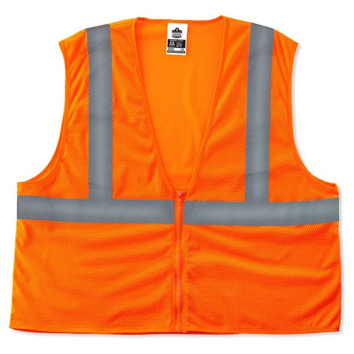 8205Z 2 XL/3 XL Econo 2 Zipper Orange Vest - Eagle Tool & Supply