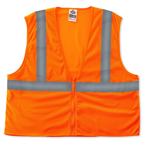 8205Z S/M Econo 2 Zipper Orange Vest - Eagle Tool & Supply