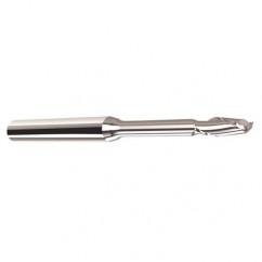 2mm Dia. - 2.5mm LOC - 38mm OAL - .25mm C/R  2 FL Carbide End Mill with 20mm Reach - Uncoated - Eagle Tool & Supply