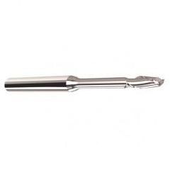 3mm Dia. - 3mm LOC - 57mm OAL - .25mm C/R  2 FL Carbide End Mill with 3mm Reach - Uncoated - Eagle Tool & Supply