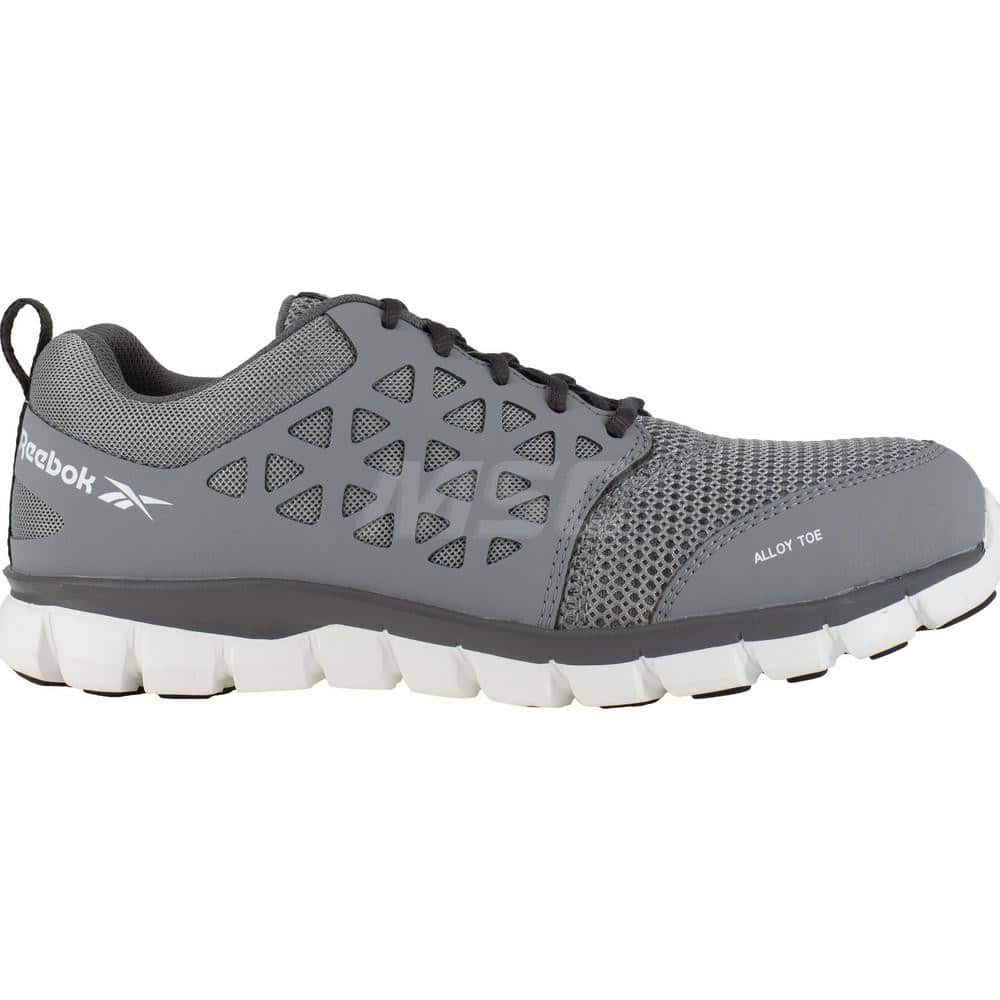 Work Boot: Size 9, Microfiber, Alloy Toe Gray, Wide Width, Non-Slip Sole
