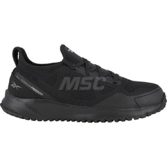 Work Boot: Size 10.5, Mesh, Steel Toe Black, Medium Width, Non-Slip Sole