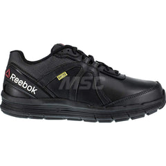 Work Boot: Size 14, Leather, Steel Toe Black, Wide Width, Non-Slip Sole