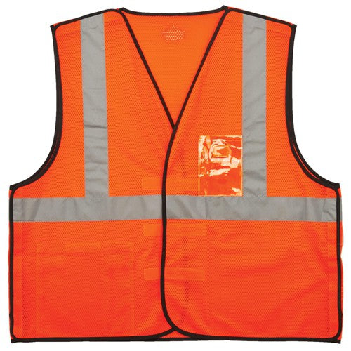 8216BA S/M Orange Breakaway Mesh Vest Type R Class 2 W/Id Holder - Eagle Tool & Supply