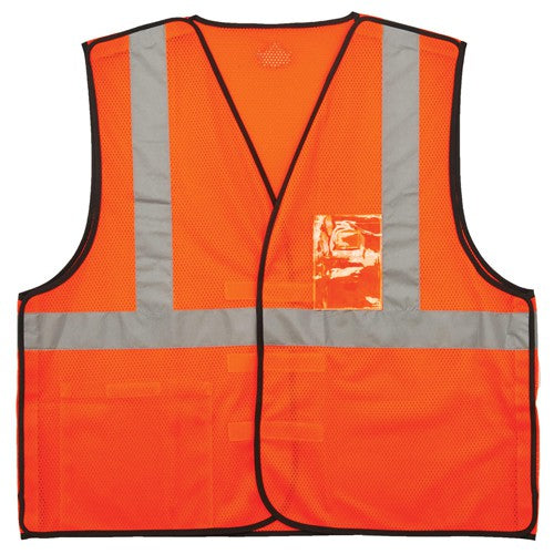 8216BA L/ XL Orange Breakaway Mesh Vest Type R Class 2 W/Id Holder - Eagle Tool & Supply