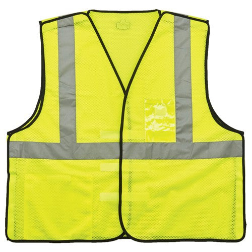 8216BA 4/5 XL Lime Breakaway Mesh Vest Type R Class 2 W/Id Holder - Eagle Tool & Supply