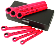 Insulated 7 Piece Metric Ratchet Wrench Set 8.0; 10.0; 12.0; 13.0; 14.0; 17.0; 19.0mm in Storage Case - Eagle Tool & Supply