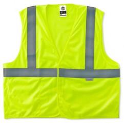 8255HL 4/5XL LIME TREATED POLY VEST - Eagle Tool & Supply