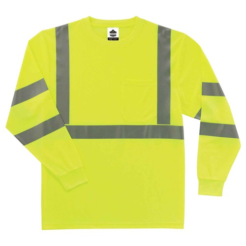 8391 M Lime Long Sleeve T-Shirt Type R Class 3 - Eagle Tool & Supply