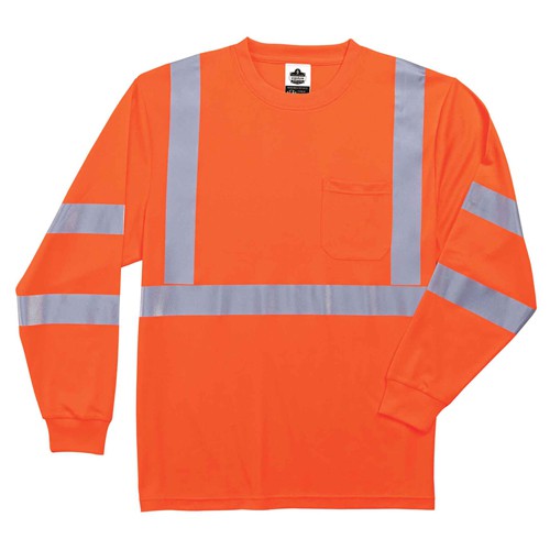 8391 M Orange Long Sleeve T-Shirt Type R Class 3 - Eagle Tool & Supply