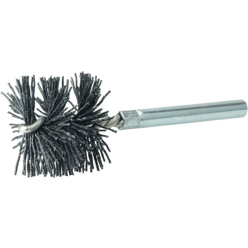 Burr-Rx 1-1/4″ Dia Power Tube Brush, .026/120CG Crimped Fill, 1″ Brush Length, 3-1/2″ Overall Length - Eagle Tool & Supply