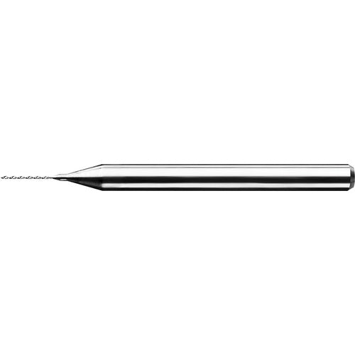 0.88 mm Dia. × 3 mm Shank × 10.2 mm Flute Length × 38 mm OAL, Standard, 130°, AlTiN, 2 Flute, Straight / Cylindrical Solid Carbide Drill - Exact Industrial Supply