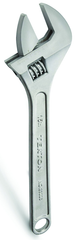 1-3/4'' Opening - 15'' OAL - Chrome Plated Adjustable Wrench - Eagle Tool & Supply