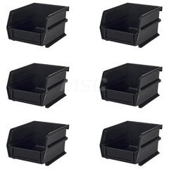 Plastic Hang, Stack & Nest Bin: Black 12 lb Capacity