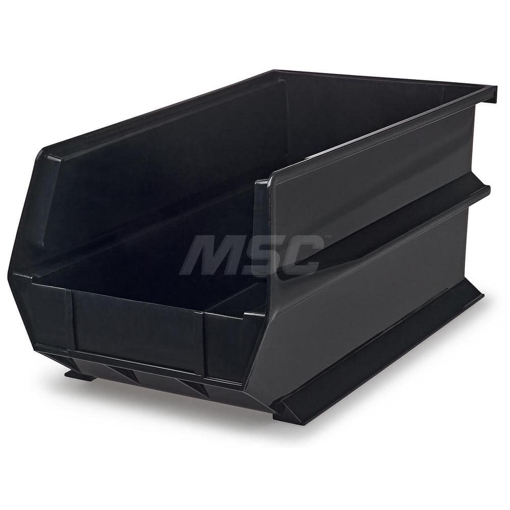 Plastic Hang, Stack & Nest Bin: Black 65 lb Capacity