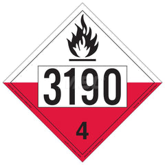 DOT Placards & Holders; Type: Placard; Legend: Flammable Liquid; Legend: Flammable Liquid; Material: Vinyl; Message or Graphic: Flammable Liquid; Legend Color: Red; Material: Vinyl; Compliance Specifications: DOT 49 CFR 172.519; Placard Coating: UV; Langu