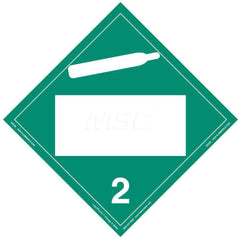 DOT Placards & Holders; Type: Placard; Legend: Non-Flammable Gas; Legend: Non-Flammable Gas; Material: Vinyl; Message or Graphic: Non-Flammable Gas; Legend Color: Green; Material: Vinyl; Compliance Specifications: DOT 49 CFR 172.519; Placard Coating: UV;