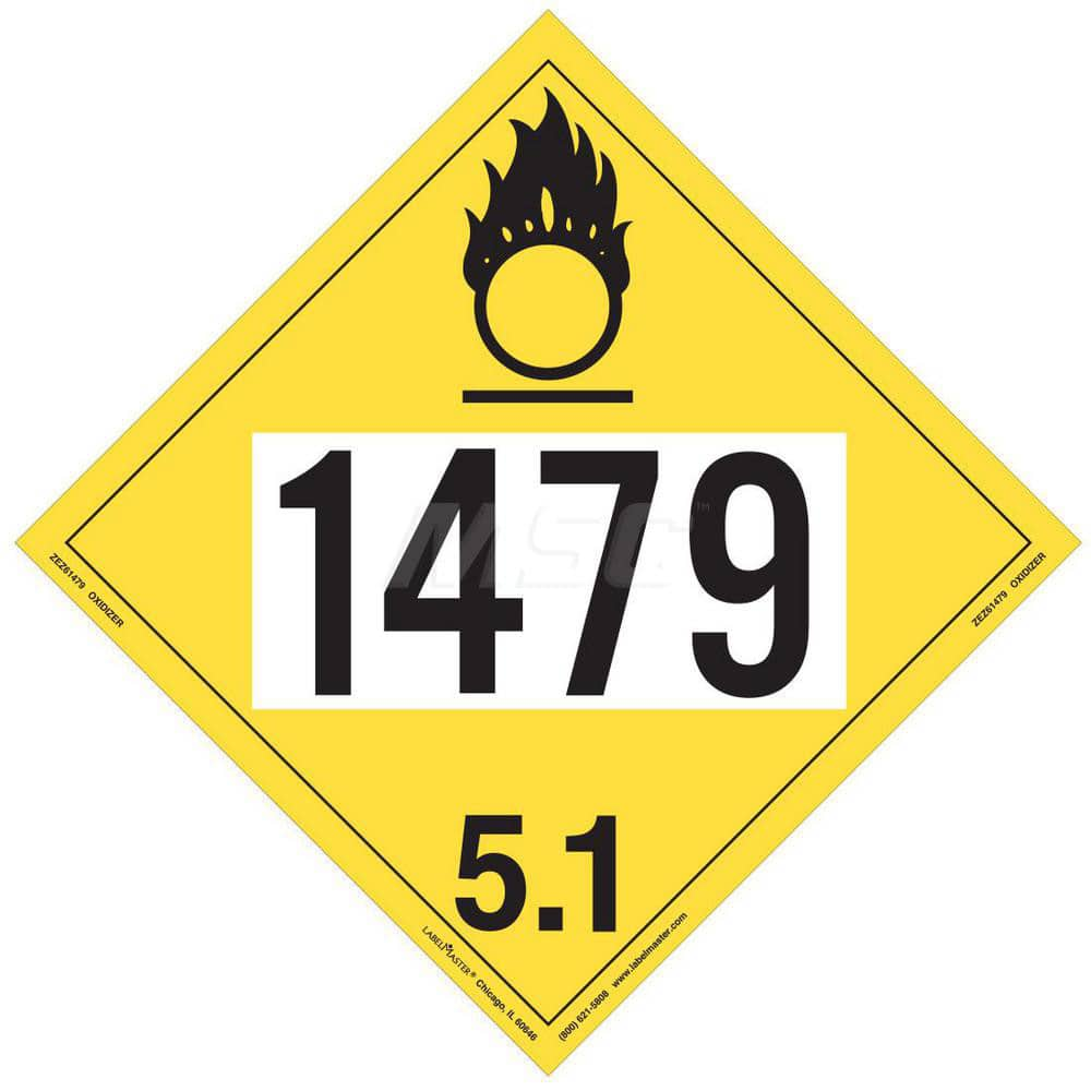 DOT Placards & Holders; Type: Placard; Legend: Oxidizer; Legend: Oxidizer; Material: Vinyl; Message or Graphic: Oxidizer; Legend Color: Yellow; Material: Vinyl; Compliance Specifications: DOT 49 CFR 172.519; Placard Coating: UV; Language: English; Languag