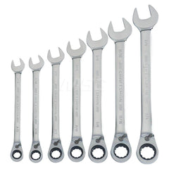 Wrench Set: 7 Pc, Inch Polished Chrome Finish