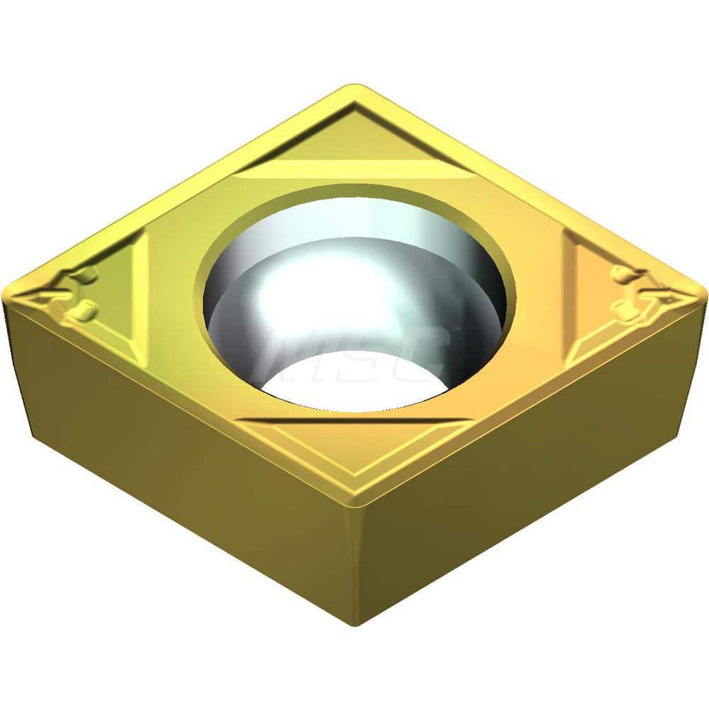 Turning Insert:  CCMT3251ELB T2500Z,  Cermet AlN Finish,  Neutral,  0.3819″ Long,  3/8″ Inscribed Circle,  0.0157″ Corner Radius,  80.0 &deg N/A Diamond,  Series  T2500Z