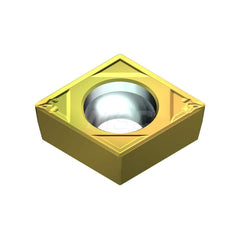 Turning Insert:  CCMT32505ELB T1500Z,  Cermet AlN Finish,  Neutral,  0.3819″ Long,  3/8″ Inscribed Circle,  0.0079″ Corner Radius,  80.0 &deg N/A Diamond,  Series  T1500Z